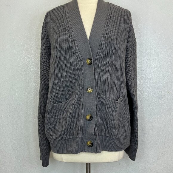 Love for Humanity Couture Womens Knit Cardigan Gray Sweater Size XL - Picture 2 of 7